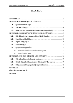 Báo cáo Hoạt động nhập khẩu tại công ty Cổ phần Thiết bị khí tượng thủy văn và môi trường Việt Nam HYMETCO