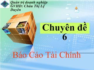 Chuyên đề Báo cáo Tài Chính