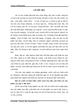Chuyên đề Một số ý kiến về hoàn thiện chớnh sỏch thỳc đẩy xuất khẩu các sản phẩm rau quả ở Việt Nam