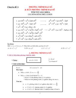 Chuyên đề Phương trình - Bất phương trình đại số