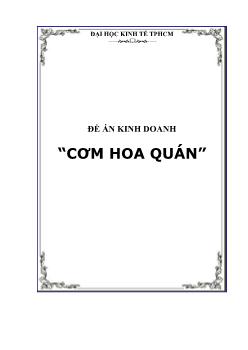 Đề án Kinh doanh - Cơm Hoa Quán