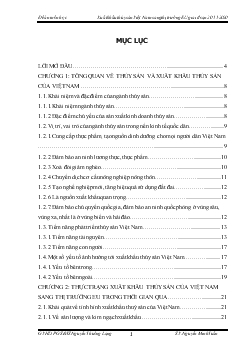 Đề án Xuất khẩu thủy sản Việt Nam sang thị trường EU giai đoạn 2011-2020