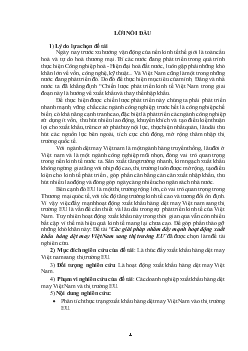 Đề tài Các giải pháp nhằm đẩy mạnh hoạt động xuất khẩu hàng dệt may Việt Nam sang thị trường EU