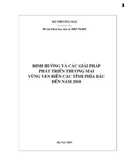 Đề tài Định hướng và các giải pháp phát triển thương mại vùng ven biển các tỉnh phía bắc đến năm 2010