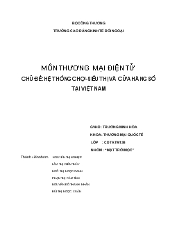 Đề tài Hệ thống chợ-siêu thị và cửa hàng số tại Việt Nam
