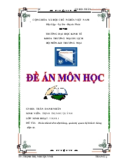 Đề tài Hoàn thành đơn đặt hàng, quản trị quan hệ khách hàng điện tử