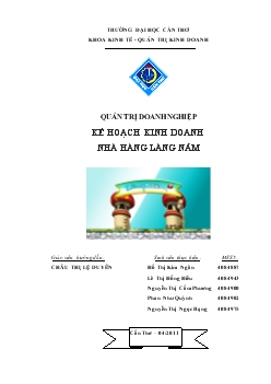 Đề tài Kế hoạch kinh doanh nhà hàng Làng Nấm