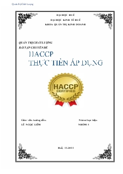 Đề tài Nghiên cứu tình hình thực hiện và ứng dụng HACCP trong công ty cổ phần xuất nhập khẩu thủy sản Cửu Long An Giang