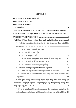 Luận văn Đẩy mạnh hoạt động xuất khẩu dệt may tại Công ty Cổ phần Cung ứng dịch vụ Hàng không trong điều kiện hội nhập kinh tế quốc tế