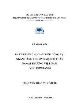 Luận văn Phát triển cho vay tiêu dùng tại ngân hàng thương mại cổ phần ngoại thương Việt Nam (Vietcombank)