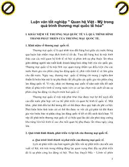 Luận văn Quan hệ Việt - Mỹ trong quá trình thương mại quốc tế hóa