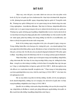 Luận văn Thực trạng và biện pháp nâng cao hiệu quả nhập khẩu máy móc, thiết bị của Công ty COALIMEX