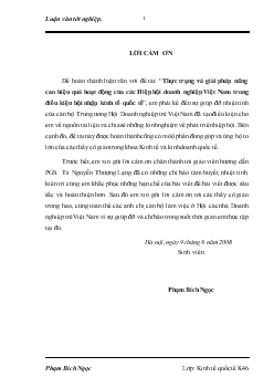 Luận văn Thực trạng và giải pháp nâng cao hiệu quả hoạt động của các Hiệp hội doanh nghiệp Việt Nam trong điều kiện hội nhập kinh tế quốc tế