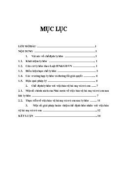 Tiểu luận Chế định ly hôn với việc bảo vệ bà mẹ và trẻ em
