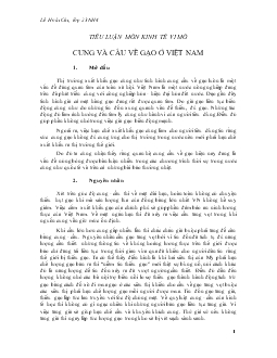 Tiểu luận Cung và cầu về gạo ở Việt Nam