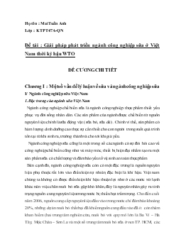 Tiểu luận Giải pháp phát triển ngành công nghiệp sữa ở Việt Nam thời kỳ hậu WTO
