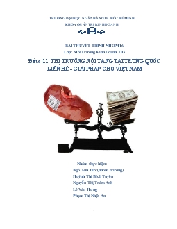 Tiểu luận Thị trường nội tạng tại Trung Quốc, Liên hệ - Giải pháp cho Việt Nam