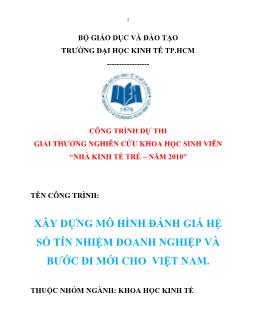 Xây dựng mô hình đánh giá hệ số tín nhiệm doanh nghiệp và bước đi mới cho Việt Nam