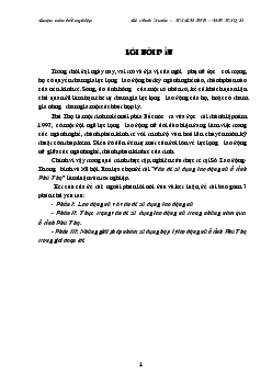 Luận văn Vấn đề sử dụng lao động nữ ở tỉnh Phú Thọ