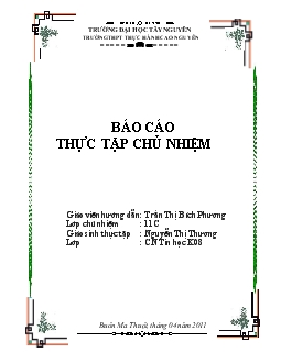 Báo cáo Thực tập chủ nhiệm lớp 11C trường THPT Thực Hành Cao Nguyên