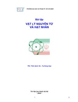 Ebook Bài tập Vật lý nguyên tử và hạt nhân