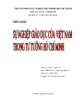Tiểu luận Sự nghiệp giáo dục của Việt Nam trong tư tưởng Hồ Chí Minh