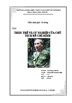 Tiểu luận Thân thế và sự nghiệp của Chủ tịch Hồ Chí Minh