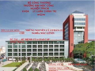 Tiểu luận Sứ mệnh của giai cấp công nhân