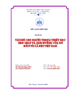 Tiểu luận Vấn đề con người trong triết học Nho giáo và ảnh hưởng của nó với xã hội Việt Nam