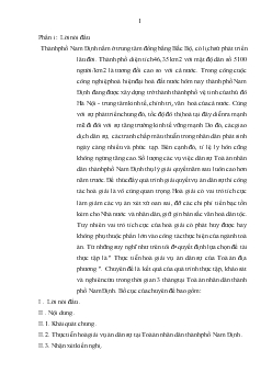 Chuyên đề Thực tiễn hoà giải vụ án dân sự của Toà án nhân dân thành phố Nam Định