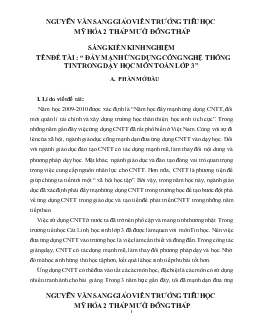 Đề tài Đẩy mạnh ứng dụng công nghệ thông tin trong dạy học môn toán lớp 3