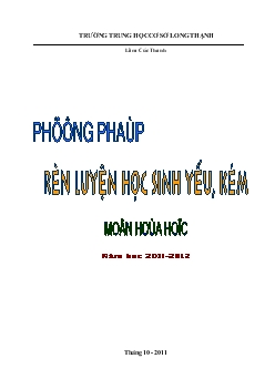 Đề tài Kinh nghiệm rèn luyện học sinh yếu, kém môn Hoá học