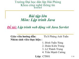 Đề tài Lập trình web động với Java Servlet