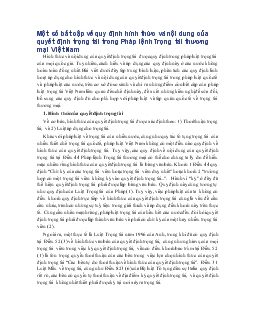 Một số bất cập về quy định hình thức và nội dung của quyết định trọng tài trong Pháp lệnh Trọng tài thương mại Việt Nam