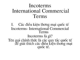 Tiểu luận Incoterms - International Commercial Terms