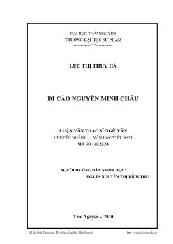 Luận văn Di cảo Nguyễn Minh Châu