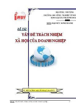 Đề tài Vấn đề trách nhiệm xã hội của doanh nghiệp