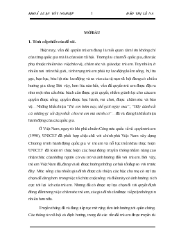 Khóa luận Nhận thức của người dân Hà Nội về quyền trẻ em