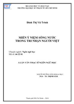 Luận văn Miền ý niệm sông nước trong tri nhận người Việt