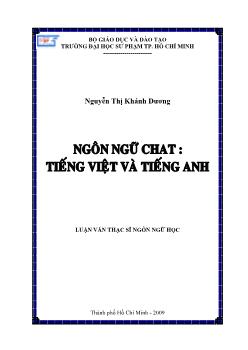 Luận văn Ngôn ngữ chát: tiếng Việt và tiếng Anh