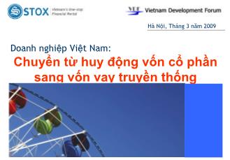 Báo cáo Doanh nghiệp Việt Nam: Chuyển từ huy động vốn cổ phần sang vốn vay truyền thống
