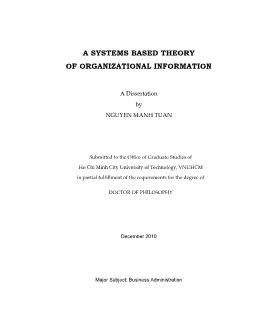 Luận văn A systems based theory of organizational information