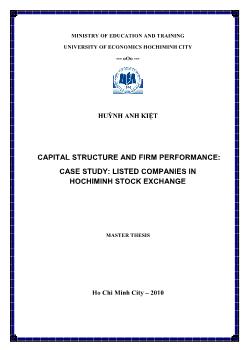 Luận văn Capital structure and firm performance: case study: listed companies in hochiminh stock exchange