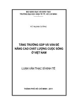 Luận văn Tăng trưởng GDP và vấn đề nâng cao chất lượng cuộc sống ở Việt Nam