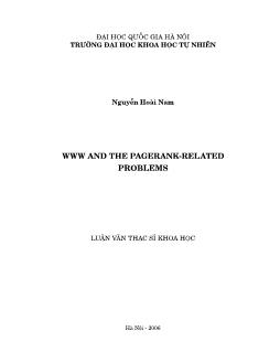 Luận văn Www and the pagerank-Related problems