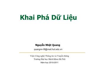 Bài giảng Khái phá dữ liệu