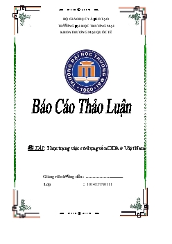 Báo cáo Thực trạng việc sử dụng vốn ODA ở Việt Nam