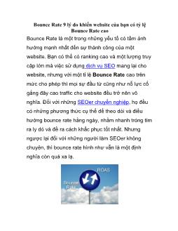 Bounce Rate - 9 lý do khiến website của bạn có tỷ lệ Bounce Rate cao