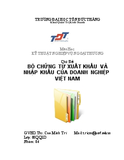 Đề tài Bộ chứng từ xuất khẩu và nhập khẩu của doanh nghiệp Việt Nam
