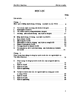 Khóa luận Hiệp định chung về thương mại dịch vụ của WTO và các giải pháp mở cửa thị trường dịch vụ Việt Nam trong điều kiện gia nhập WTO